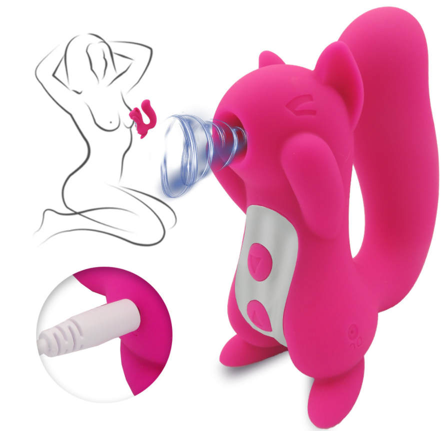 10 Frequency Vibration Squirrel Sculpt Tongue Sucking Vibrator Sex Toys for Women