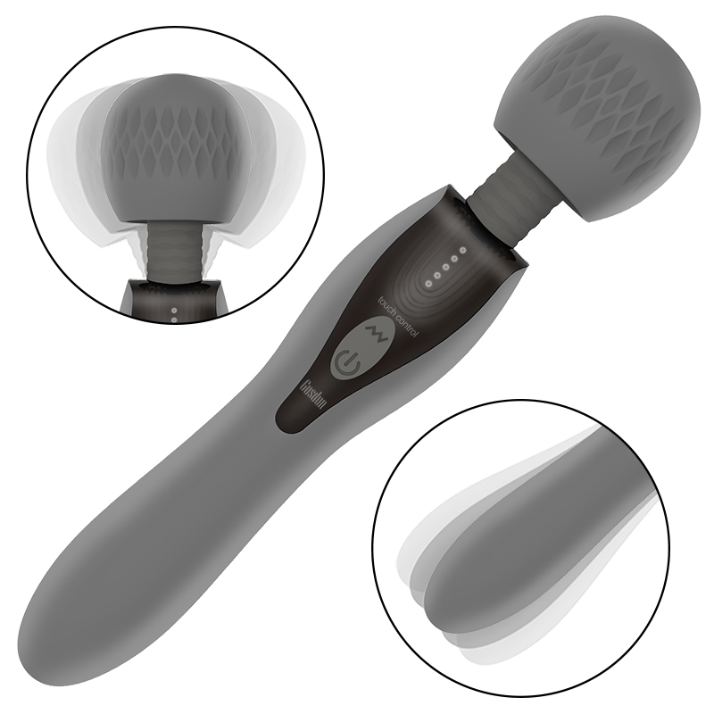 Double Shock,Big Head 5 Frequencies AV Wand Vibraator for Couples