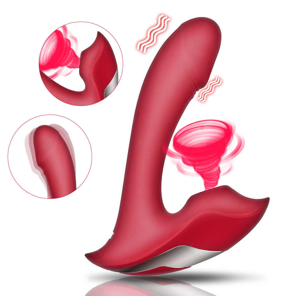 9 Speeds Remote Control Dildo G Spot Vagina Clit Sucking Vibrator for Women