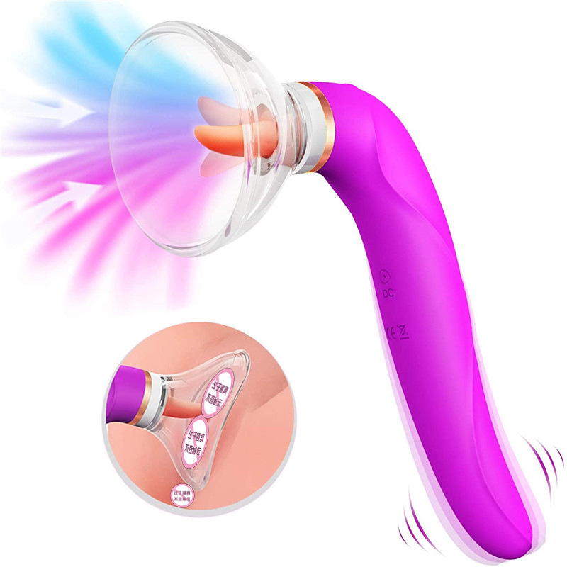 Powerful 10 Frequency Vibration Tongue Licking Vibrator for Couples