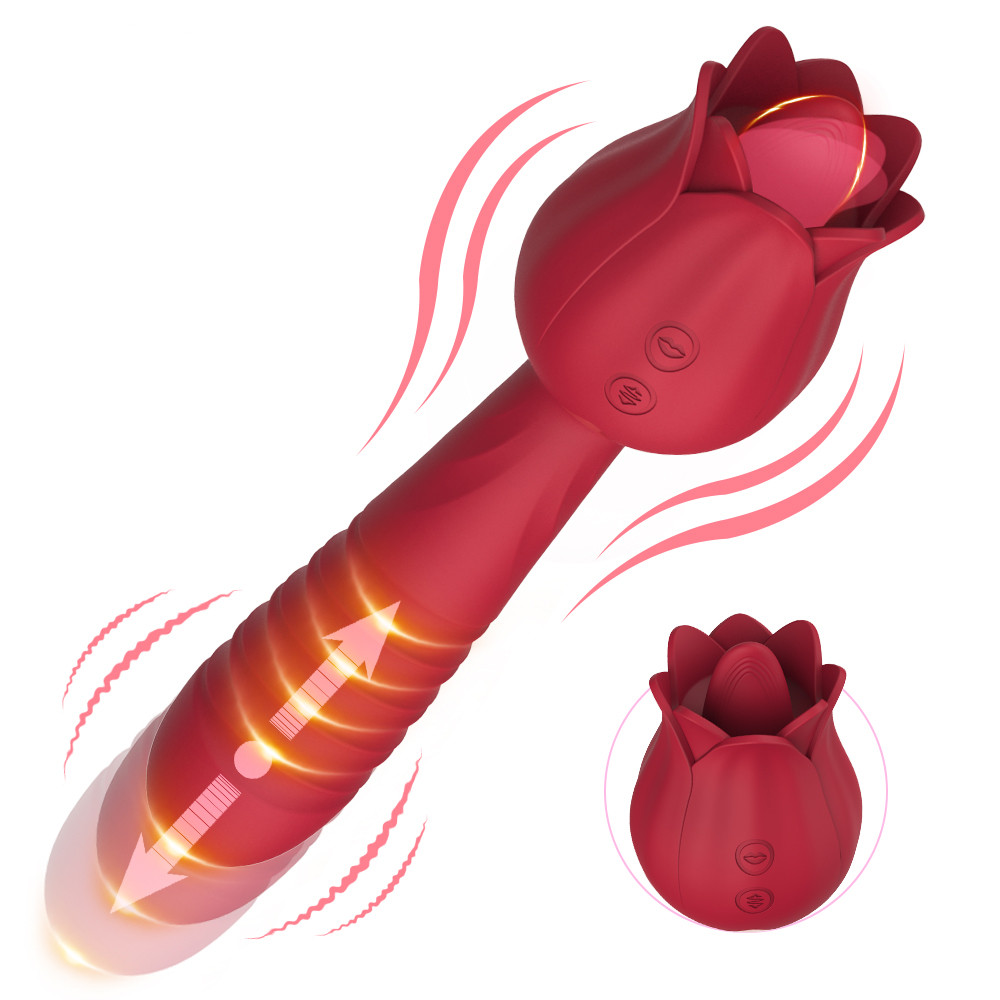 Rose Vibrator with 7 Tongue Licking Modes for couples