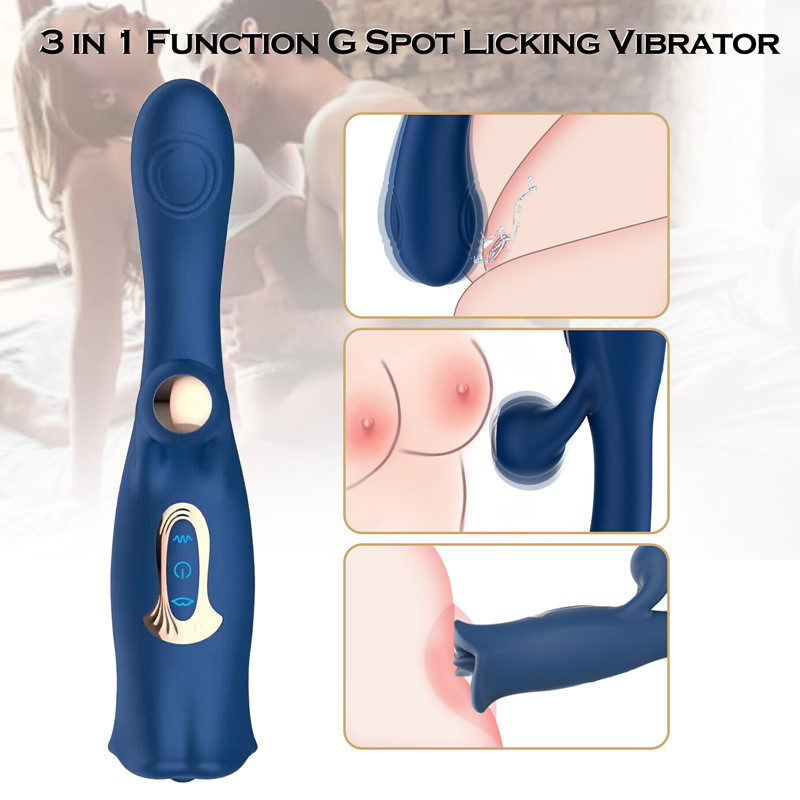 New 3 in 1 Functions G spot Licking Vibrator for Couples